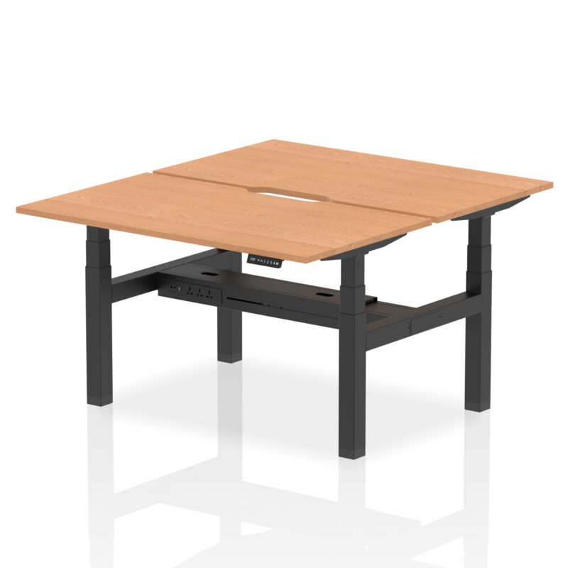 Air Back-to-Back Scalloped Edge Height Adjustable Bench Desk - 2 Person - Image 28
