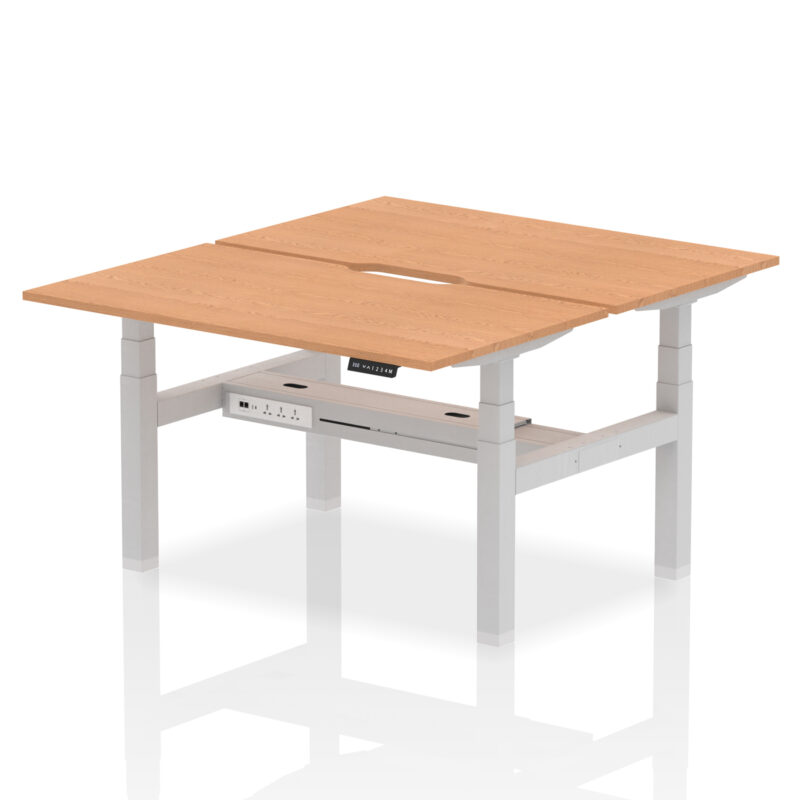 Air Back-to-Back Scalloped Edge Height Adjustable Bench Desk - 2 Person - Image 29