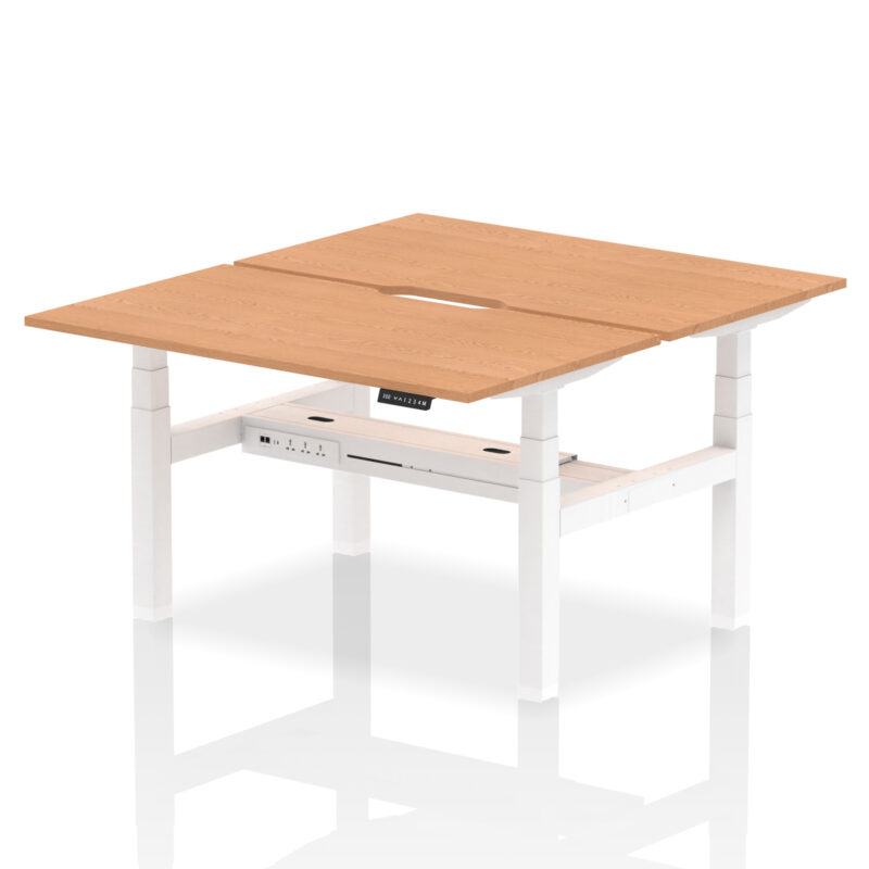 Air Back-to-Back Scalloped Edge Height Adjustable Bench Desk - 2 Person - Image 30