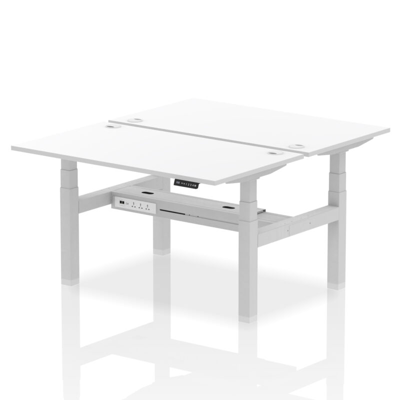 Air Back-to-Back Height Adjustable Bench Desk - 2 Person - Image 41