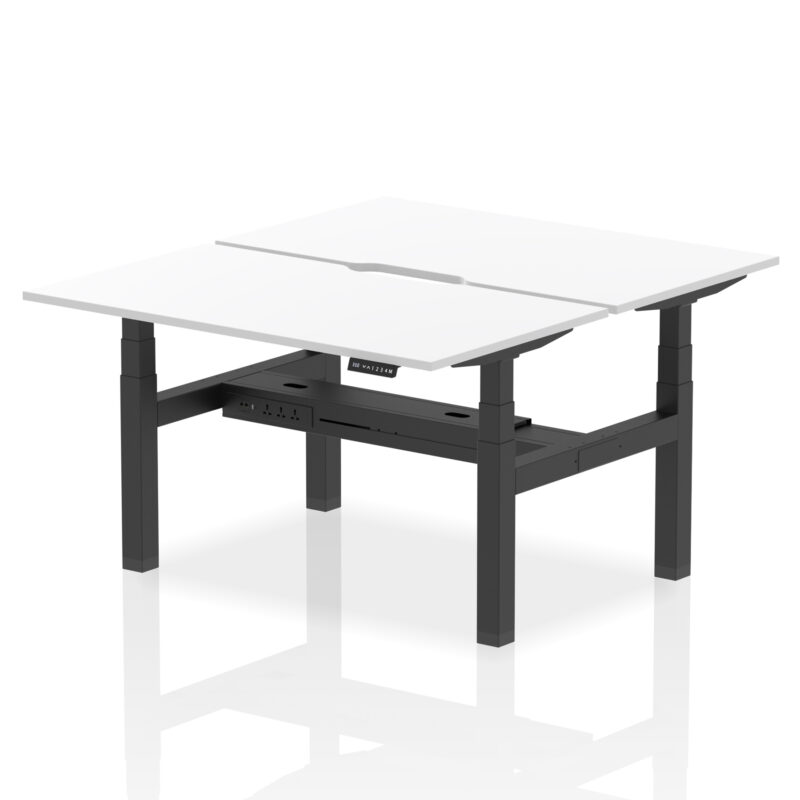 Air Back-to-Back Scalloped Edge Height Adjustable Bench Desk - 2 Person - Image 34