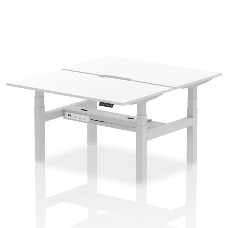 Air Back-to-Back Scalloped Edge Height Adjustable Bench Desk - 2 Person - Image 35