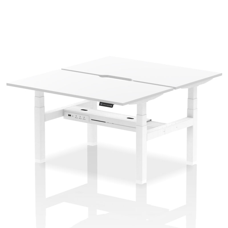 Air Back-to-Back Scalloped Edge Height Adjustable Bench Desk - 2 Person - Image 36