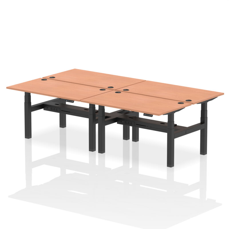 Air Back-to-Back Height Adjustable Bench Desk - 4 Person - Image 22