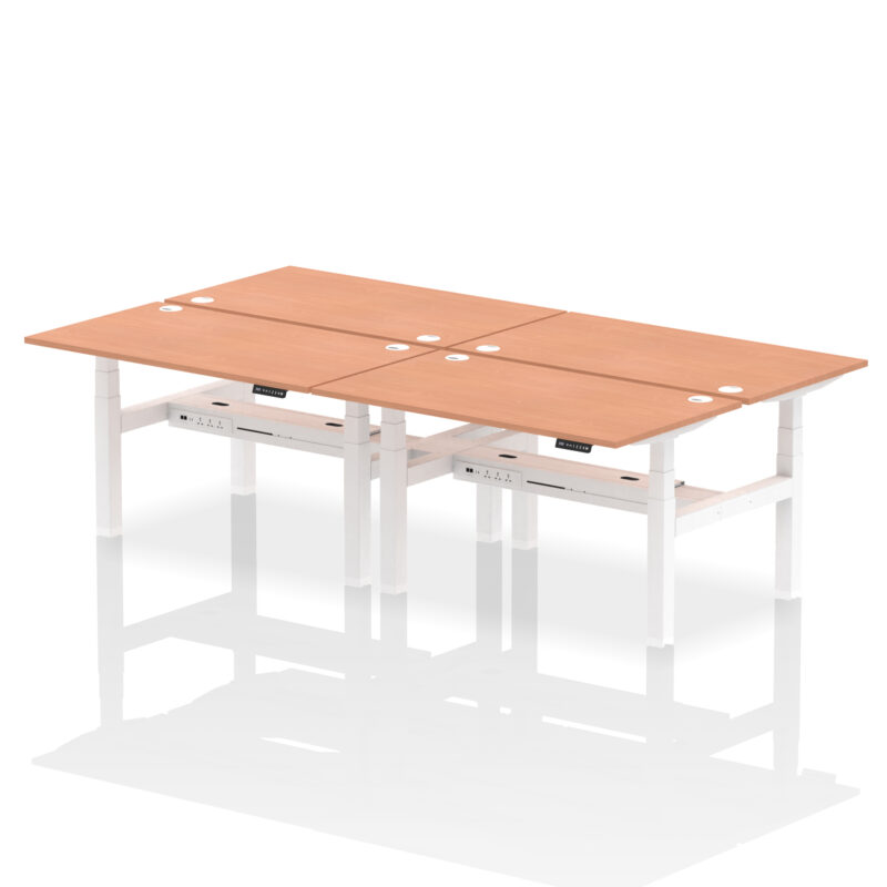 Air Back-to-Back Height Adjustable Bench Desk - 4 Person - Image 24