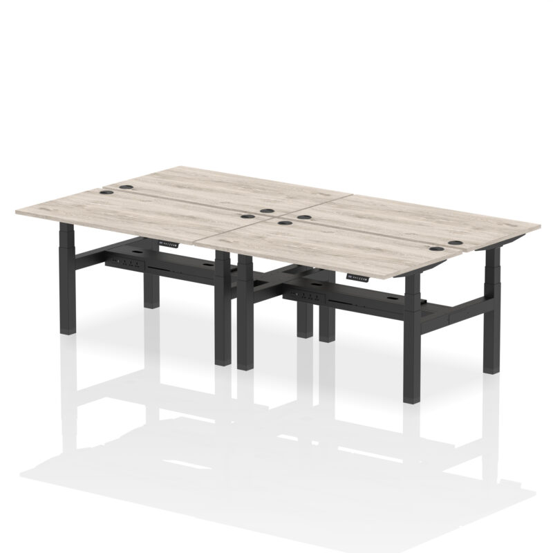 Air Back-to-Back Height Adjustable Bench Desk - 4 Person - Image 28