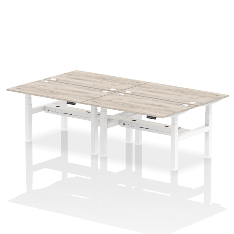 Air Back-to-Back Height Adjustable Bench Desk - 4 Person - Image 30