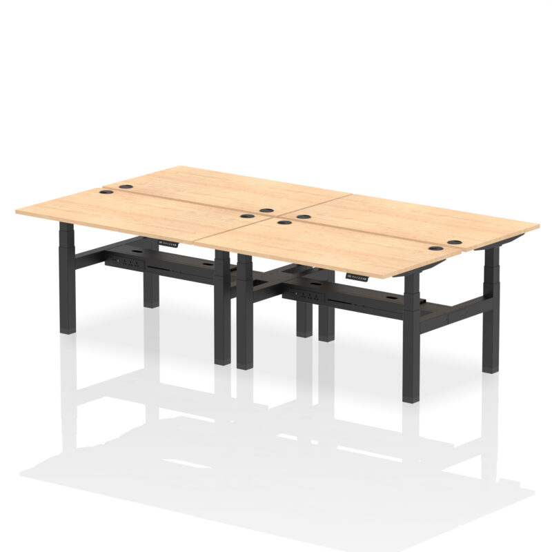 Air Back-to-Back Height Adjustable Bench Desk - 4 Person - Image 31