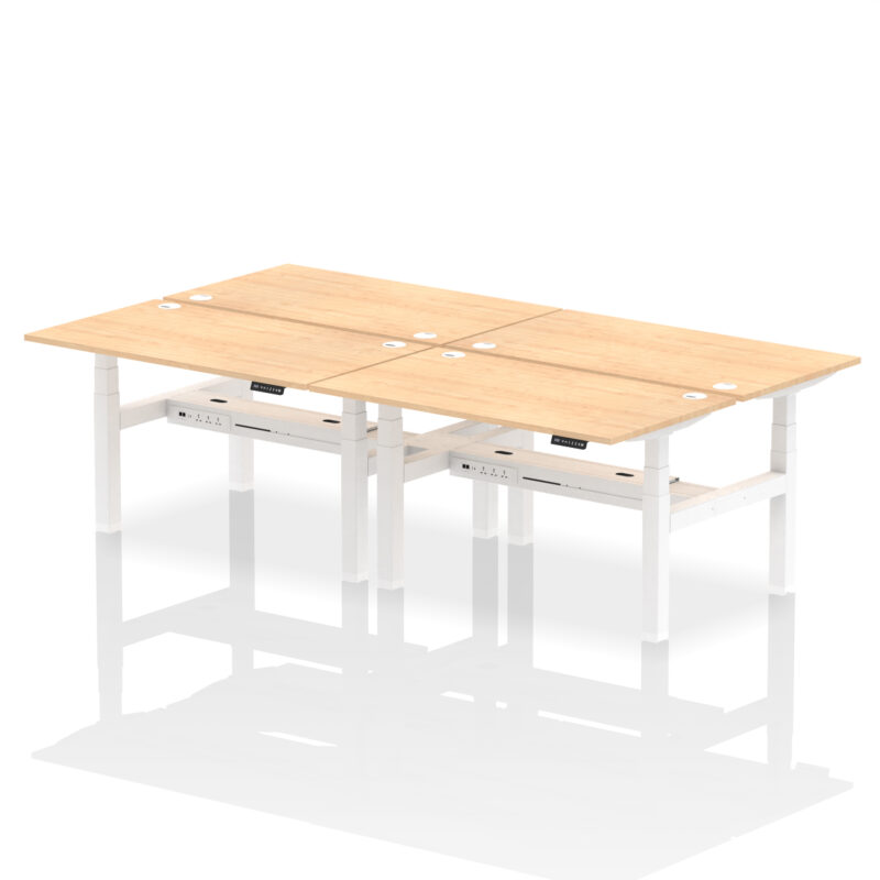 Air Back-to-Back Height Adjustable Bench Desk - 4 Person - Image 33