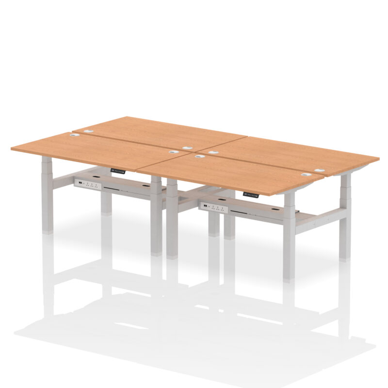 Air Back-to-Back Height Adjustable Bench Desk - 4 Person - Image 35