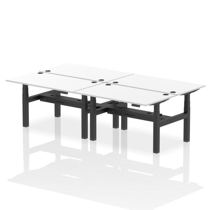 Air Back-to-Back Height Adjustable Bench Desk - 4 Person - Image 40