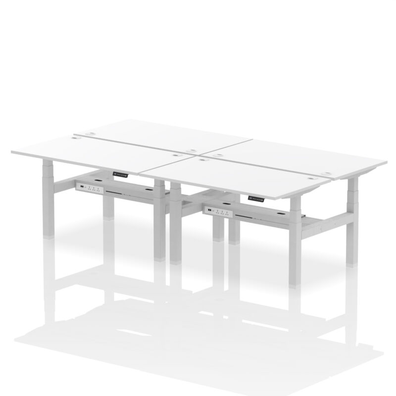 Air Back-to-Back Height Adjustable Bench Desk - 4 Person - Image 41