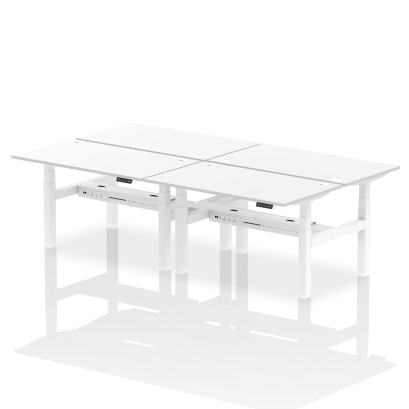 Air Back-to-Back Height Adjustable Bench Desk - 4 Person - Image 42