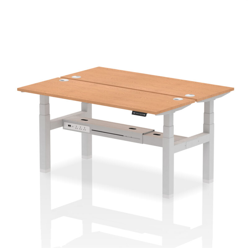 Air Back-to-Back Slimline Height Adjustable Bench Desk - 2 Person - Image 56