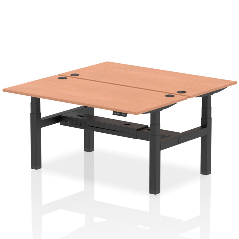 Air Back-to-Back Height Adjustable Bench Desk - 2 Person - Image 43