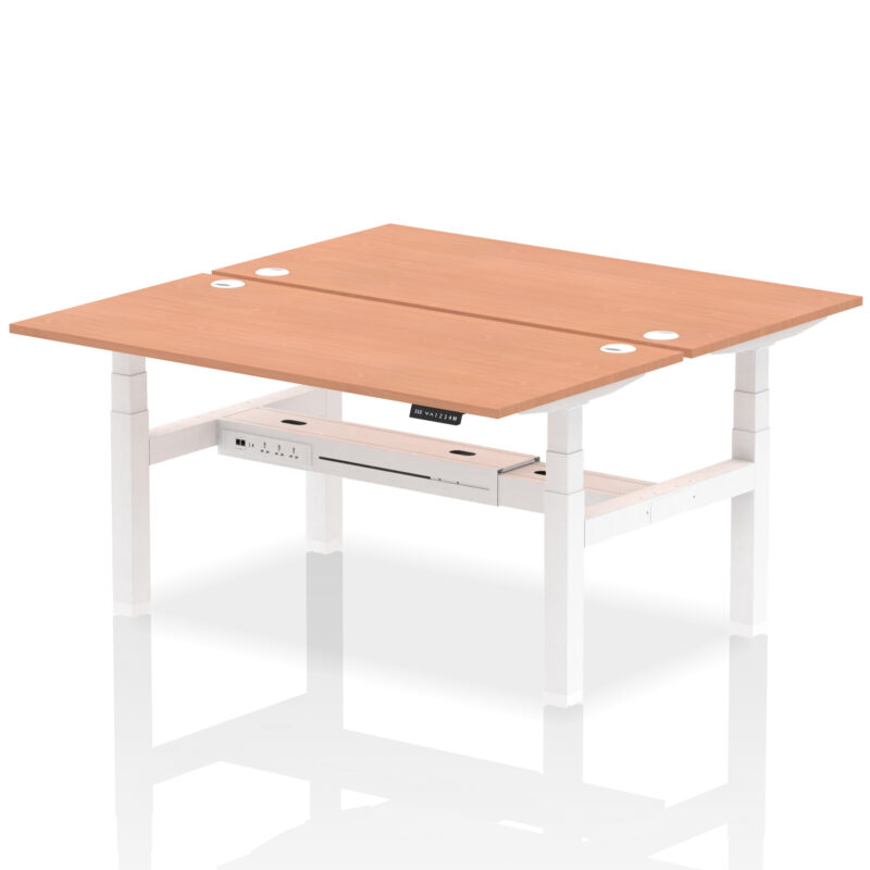 Air Back-to-Back Height Adjustable Bench Desk - 2 Person - Image 45