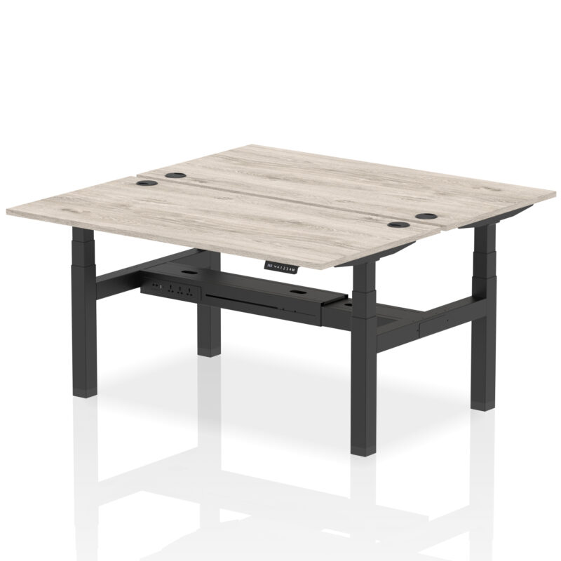 Air Back-to-Back Height Adjustable Bench Desk - 2 Person - Image 49
