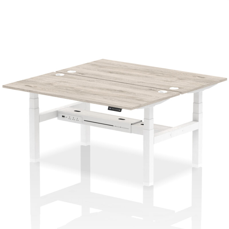 Air Back-to-Back Height Adjustable Bench Desk - 2 Person - Image 51