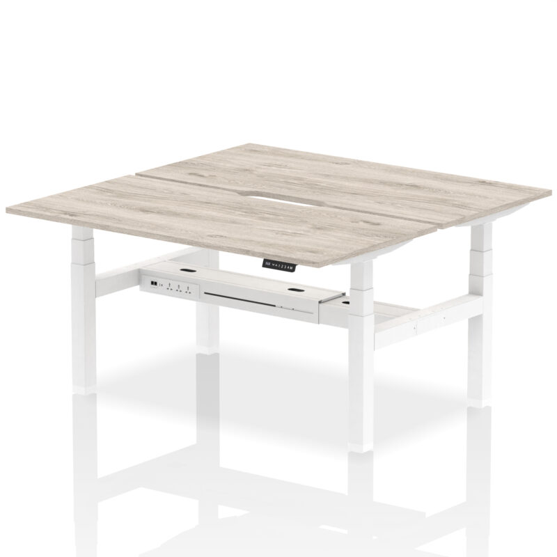 Air Back-to-Back Scalloped Edge Height Adjustable Bench Desk - 2 Person - Image 42