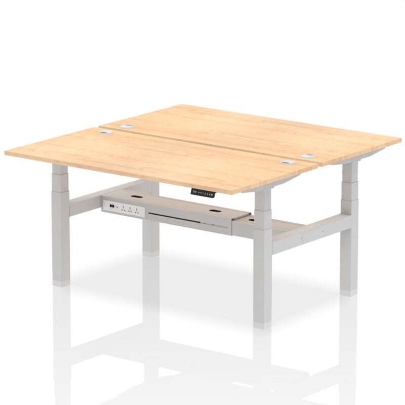 Air Back-to-Back Height Adjustable Bench Desk - 2 Person - Image 53