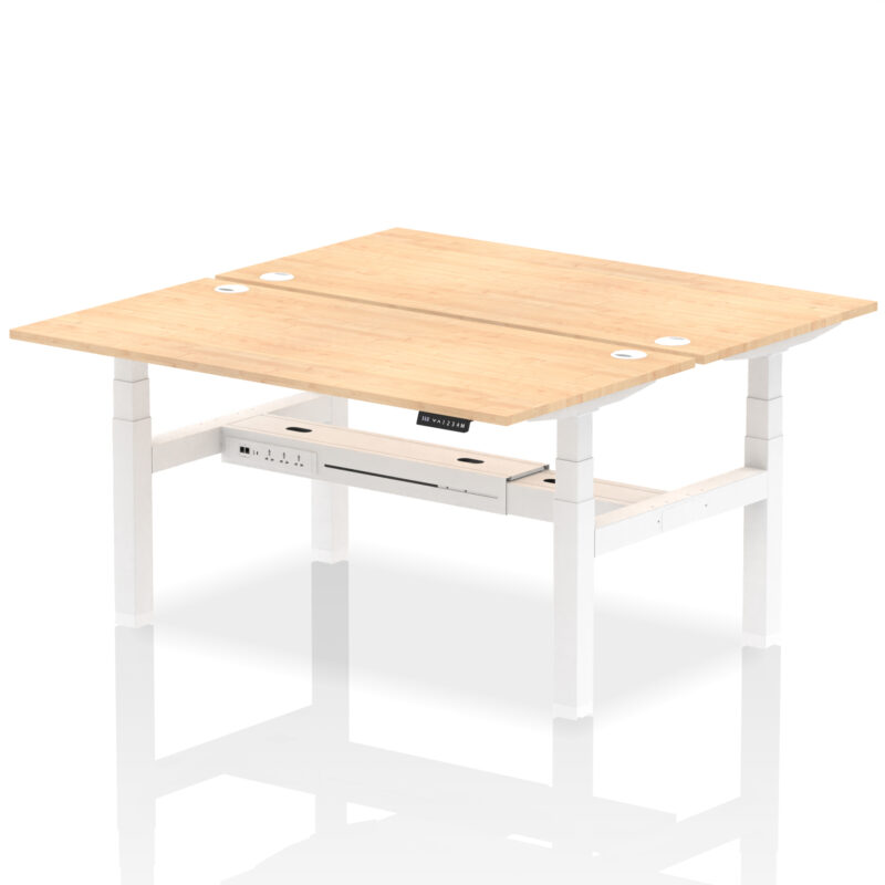 Air Back-to-Back Height Adjustable Bench Desk - 2 Person - Image 54