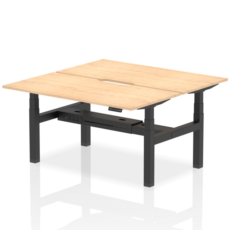 Air Back-to-Back Scalloped Edge Height Adjustable Bench Desk - 2 Person - Image 43
