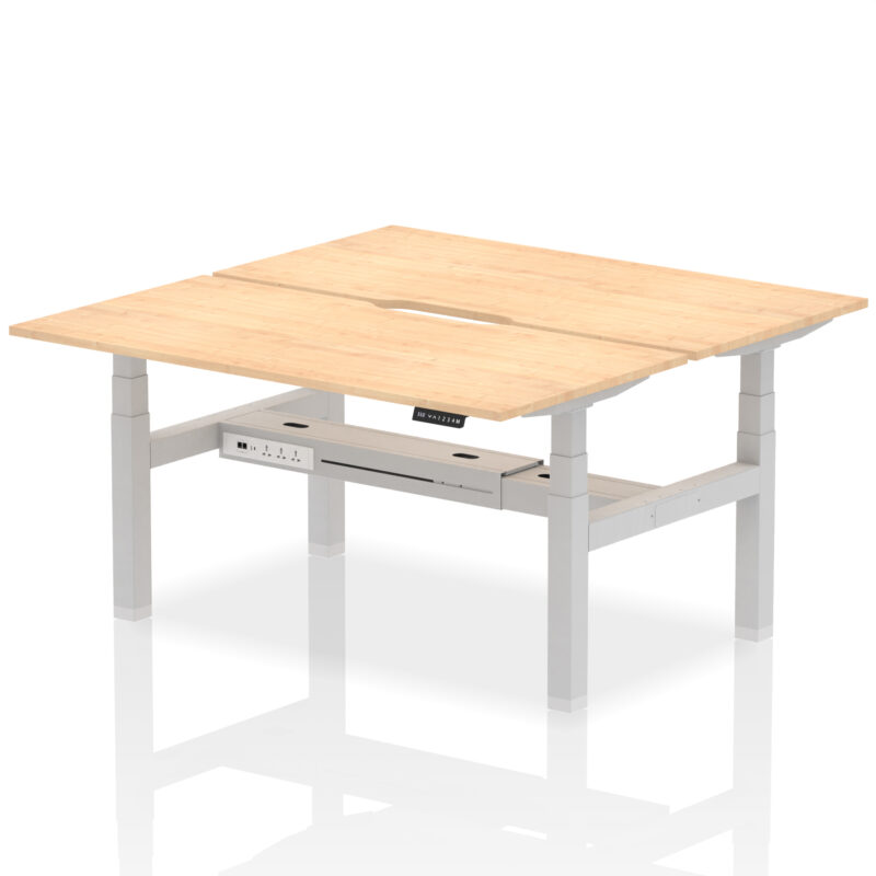 Air Back-to-Back Scalloped Edge Height Adjustable Bench Desk - 2 Person - Image 44