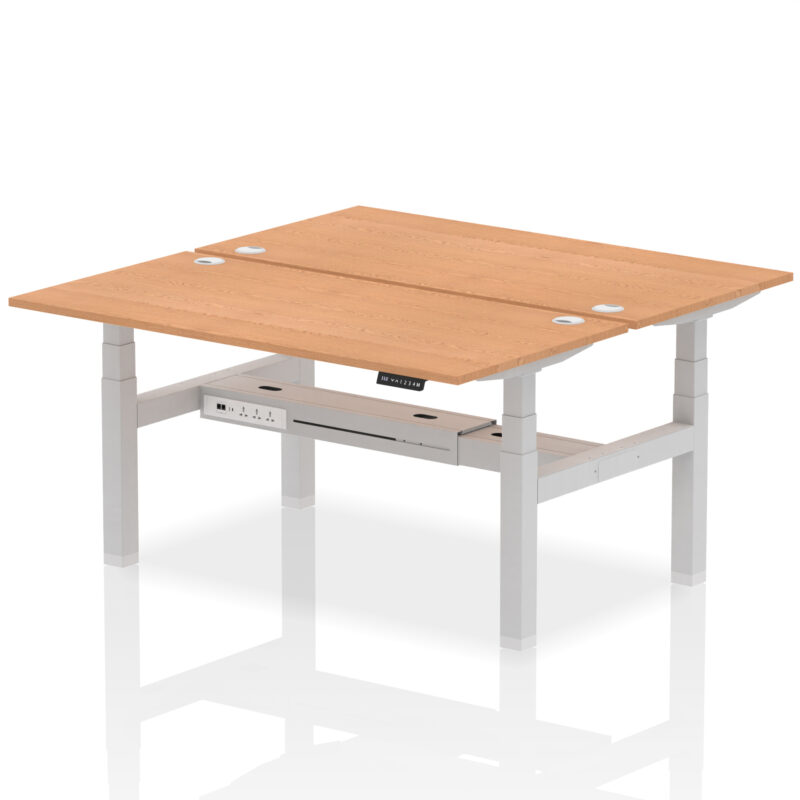 Air Back-to-Back Height Adjustable Bench Desk - 2 Person - Image 56