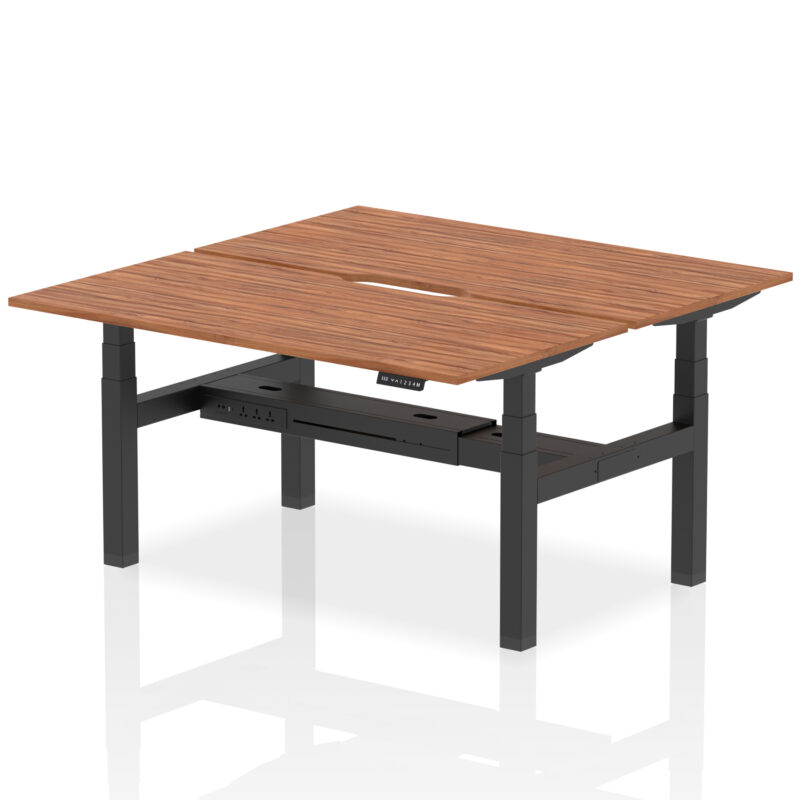 Air Back-to-Back Scalloped Edge Height Adjustable Bench Desk - 2 Person - Image 49