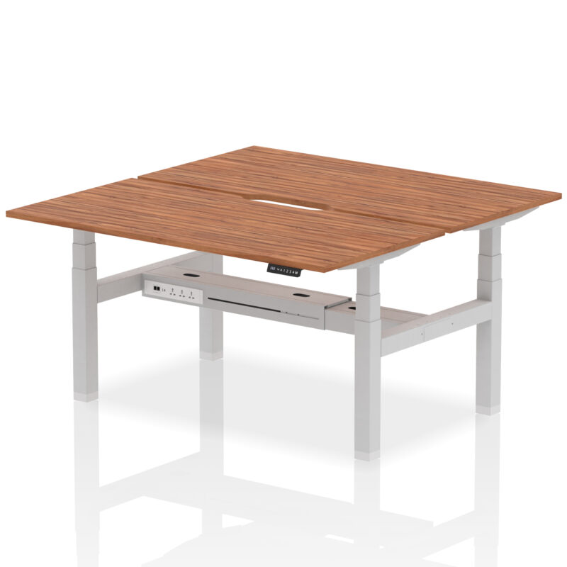 Air Back-to-Back Scalloped Edge Height Adjustable Bench Desk - 2 Person - Image 50