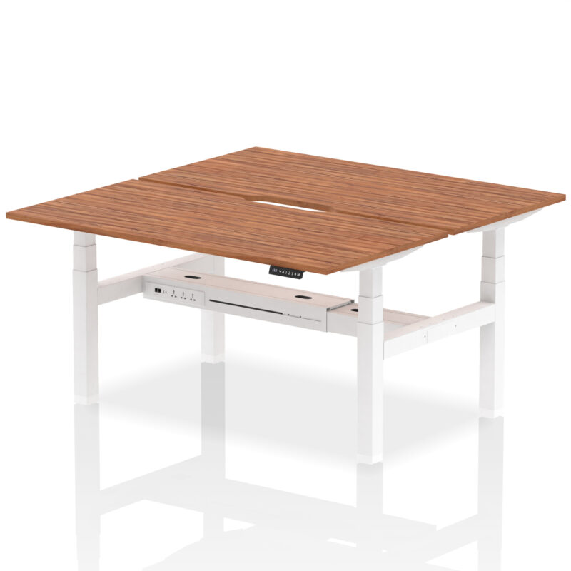 Air Back-to-Back Scalloped Edge Height Adjustable Bench Desk - 2 Person - Image 51