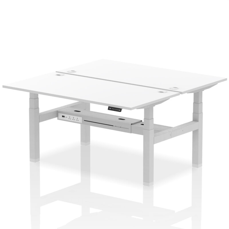 Air Back-to-Back Height Adjustable Bench Desk - 2 Person - Image 62