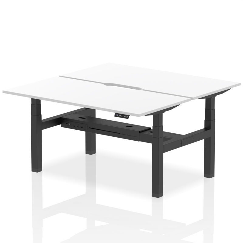Air Back-to-Back Scalloped Edge Height Adjustable Bench Desk - 2 Person - Image 52
