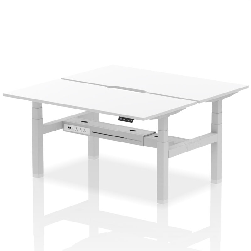Air Back-to-Back Scalloped Edge Height Adjustable Bench Desk - 2 Person - Image 53