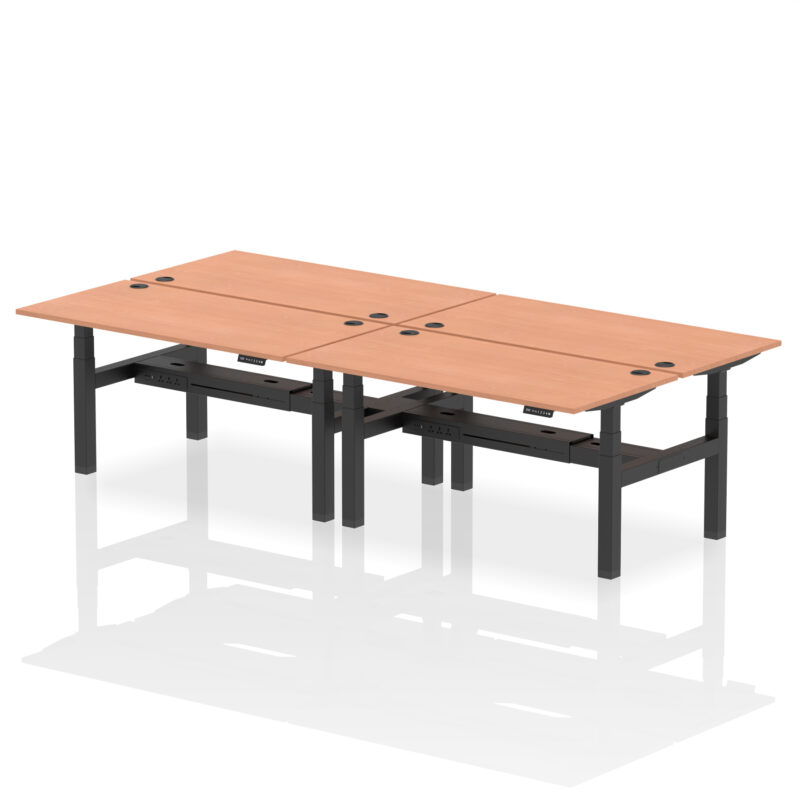 Air Back-to-Back Height Adjustable Bench Desk - 4 Person - Image 43
