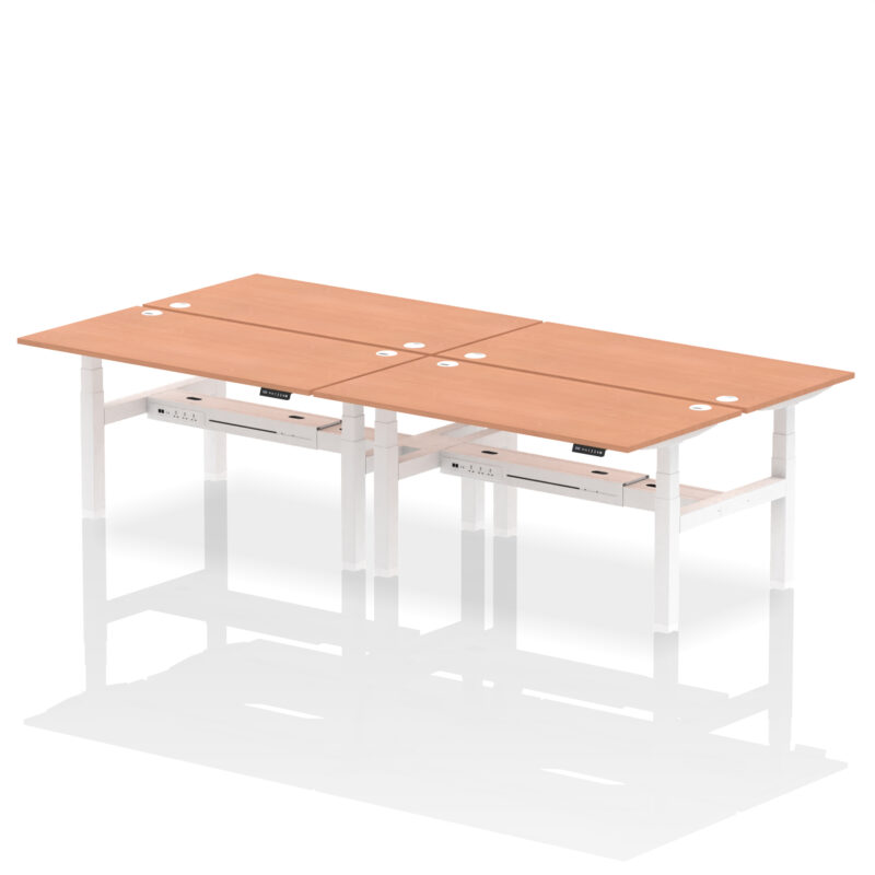 Air Back-to-Back Height Adjustable Bench Desk - 4 Person - Image 45