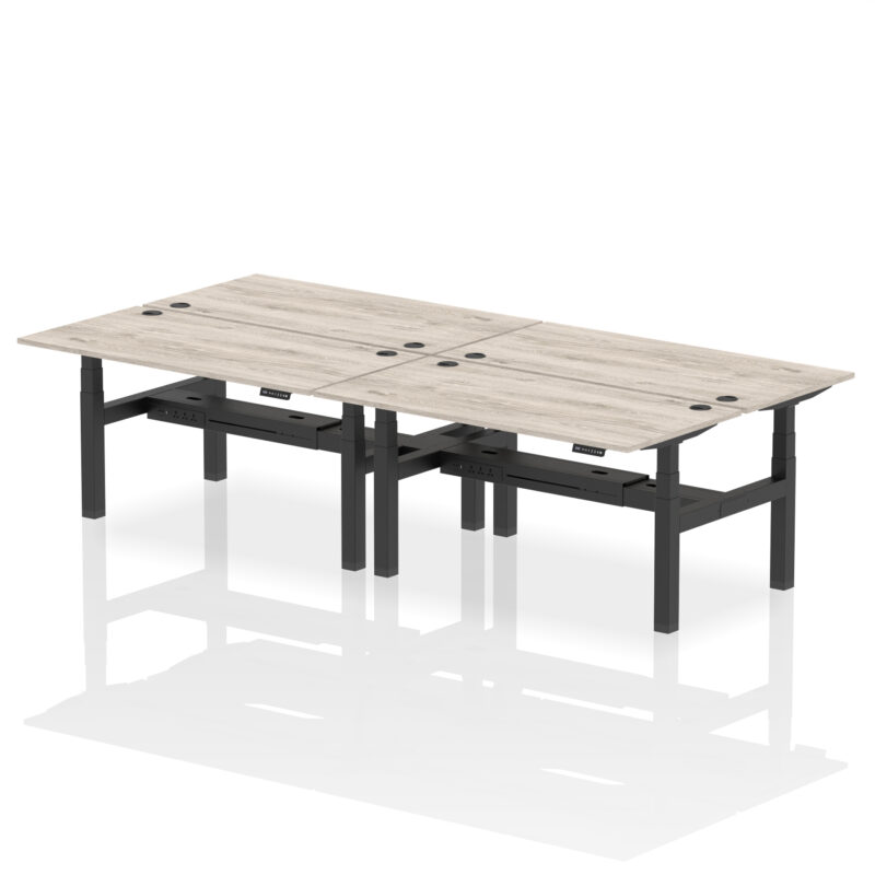 Air Back-to-Back Height Adjustable Bench Desk - 4 Person - Image 49