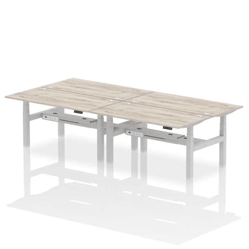 Air Back-to-Back Height Adjustable Bench Desk - 4 Person - Image 50