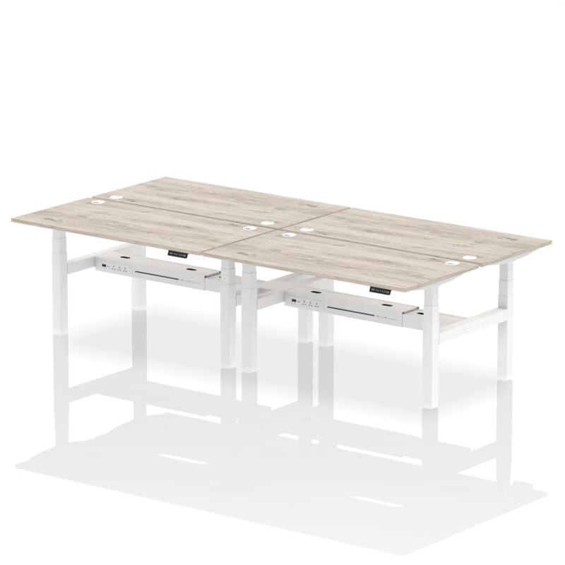 Air Back-to-Back Height Adjustable Bench Desk - 4 Person - Image 51