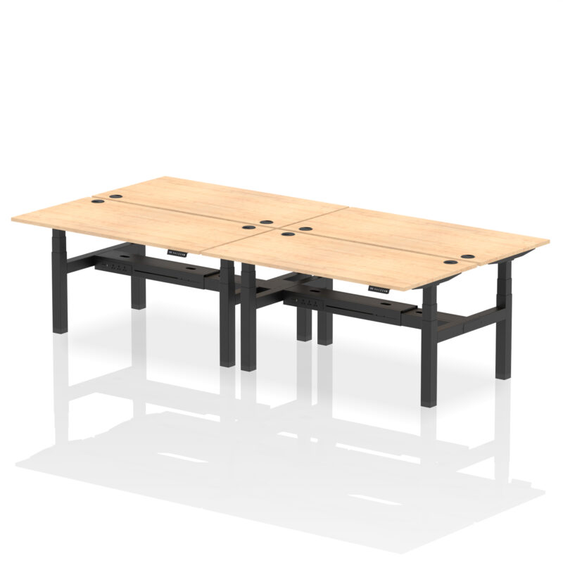 Air Back-to-Back Height Adjustable Bench Desk - 4 Person - Image 52