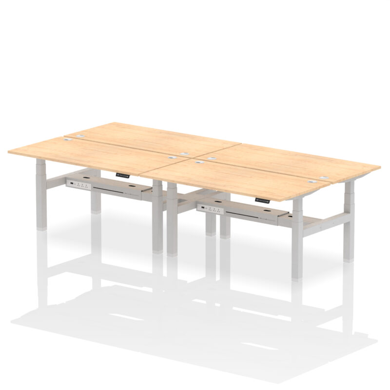Air Back-to-Back Height Adjustable Bench Desk - 4 Person - Image 53