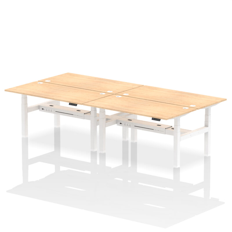 Air Back-to-Back Height Adjustable Bench Desk - 4 Person - Image 54