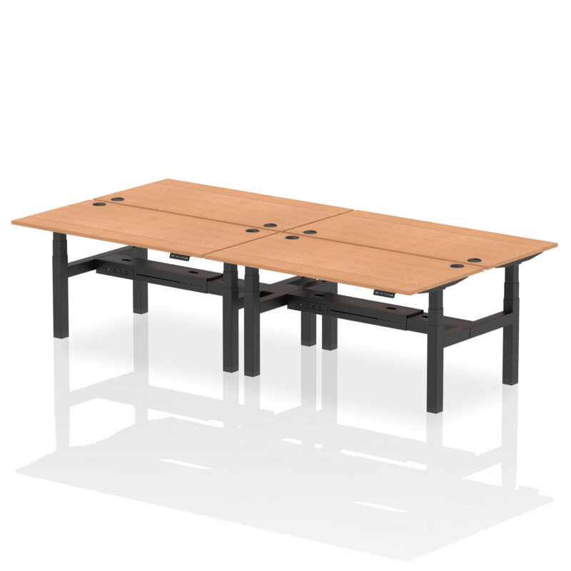 Air Back-to-Back Height Adjustable Bench Desk - 4 Person - Image 55