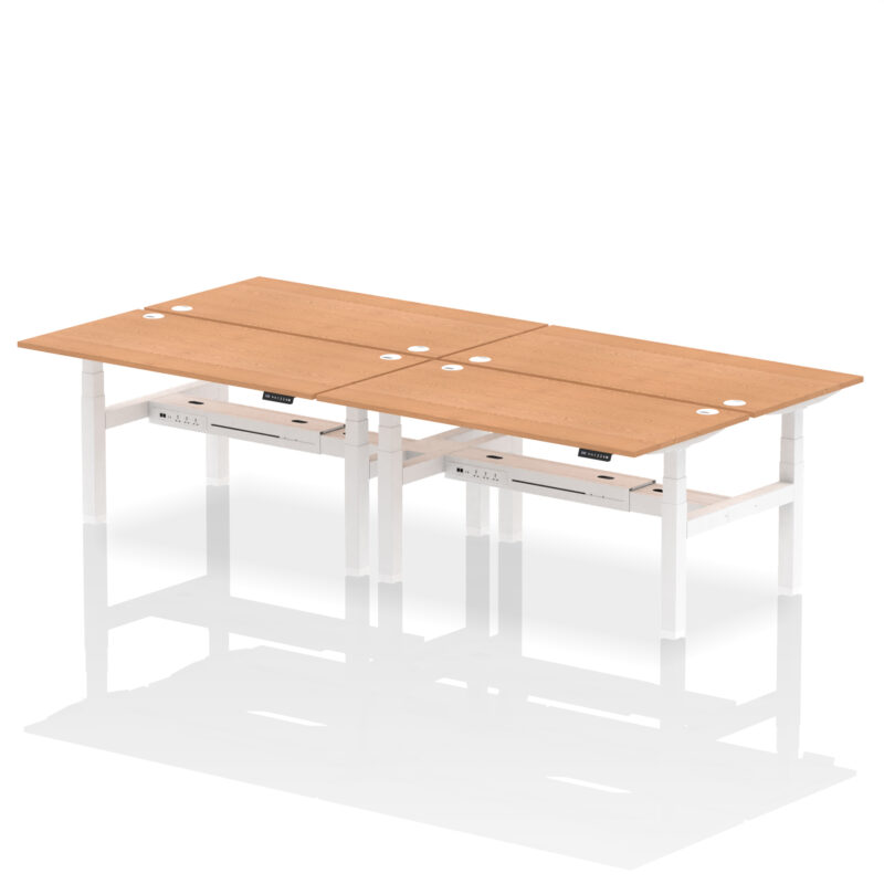 Air Back-to-Back Height Adjustable Bench Desk - 4 Person - Image 57