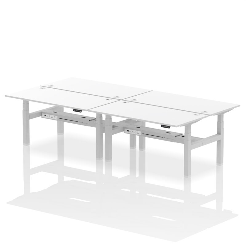 Air Back-to-Back Height Adjustable Bench Desk - 4 Person - Image 62