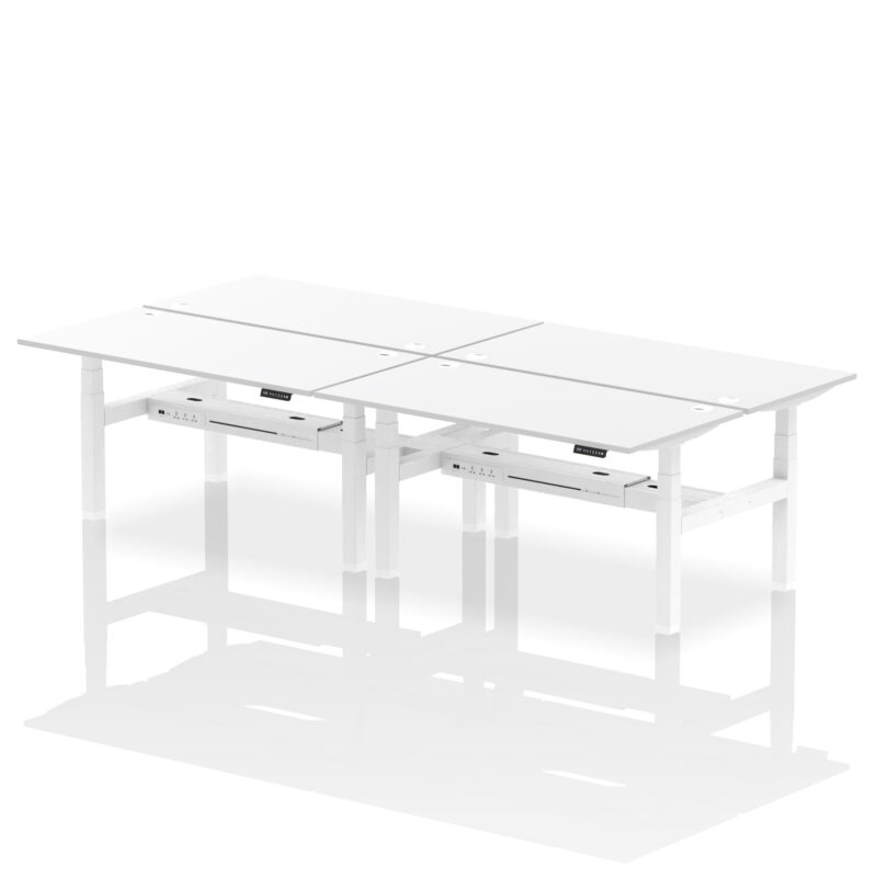 Air Back-to-Back Height Adjustable Bench Desk - 4 Person - Image 63