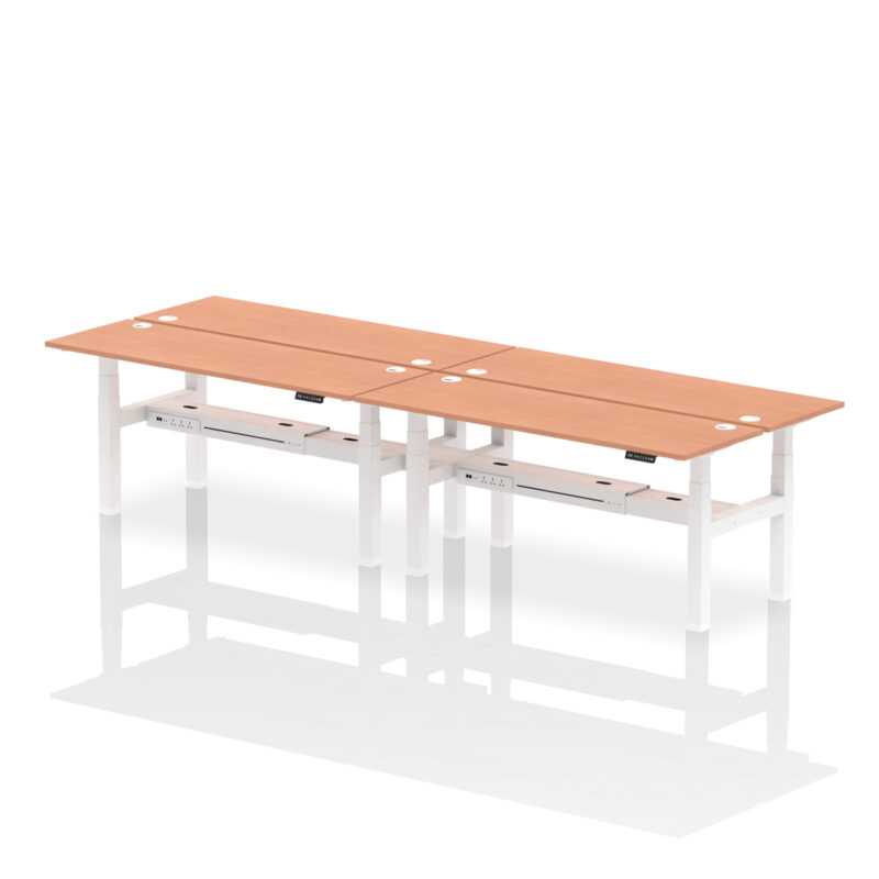 Air Back-to-Back Slimline Height Adjustable Bench Desk - 4 Person - Image 66