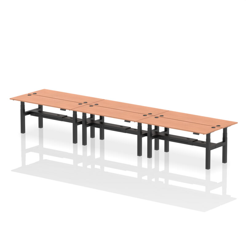 Air Back-to-Back Slimline Height Adjustable Bench Desk - 6 Person - Image 64