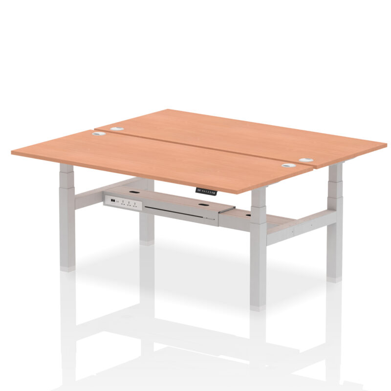 Air Back-to-Back Height Adjustable Bench Desk - 2 Person - Image 65