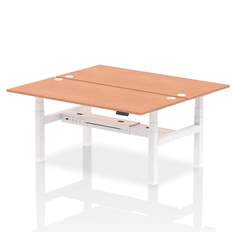 Air Back-to-Back Height Adjustable Bench Desk - 2 Person - Image 66